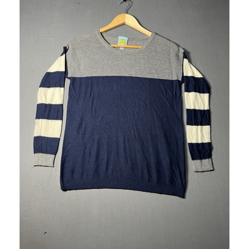 C&C California Cashmere Blend Sweater Colorblock Stripe Lightweight Knit Sz XS